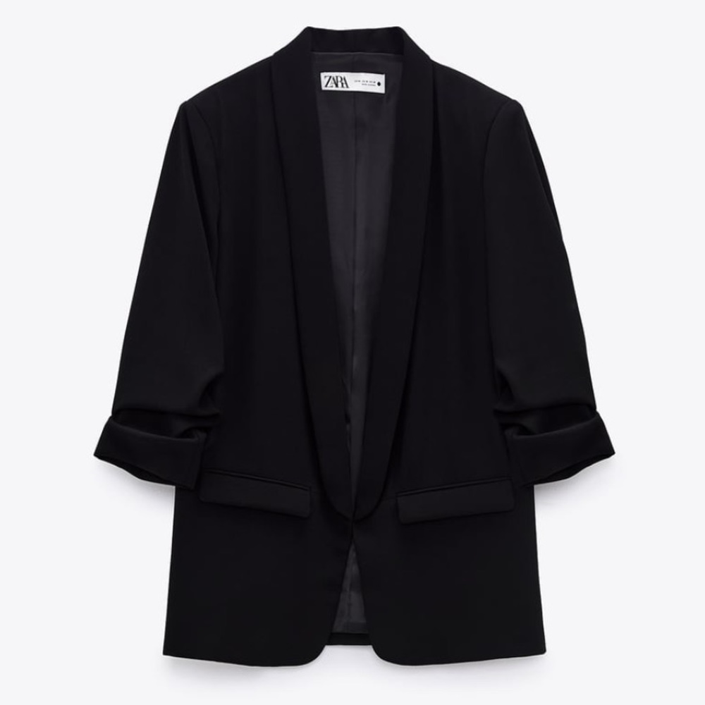 ZARA black blazer with rolled up sleeves Size M